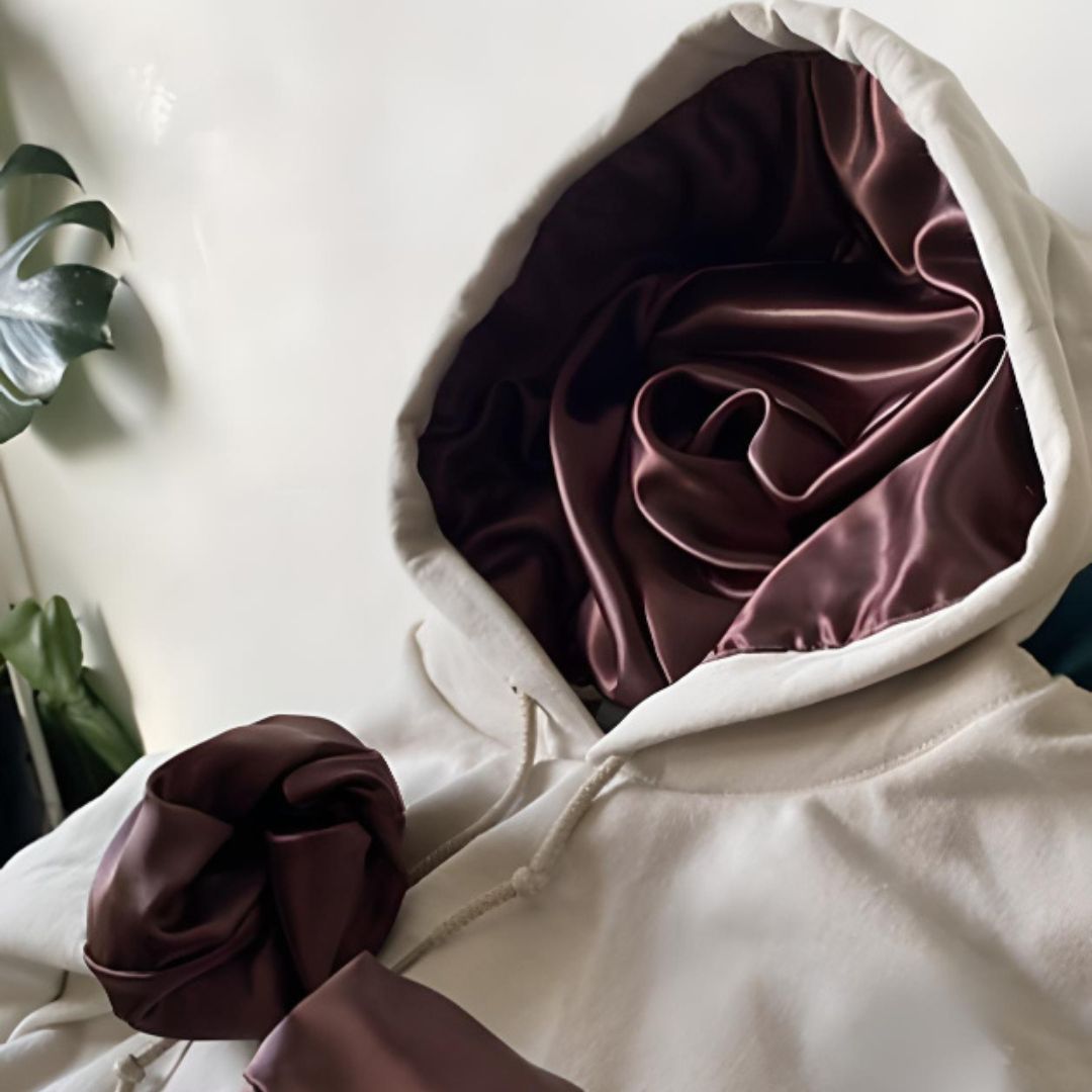 Satin best sale hood hoodie